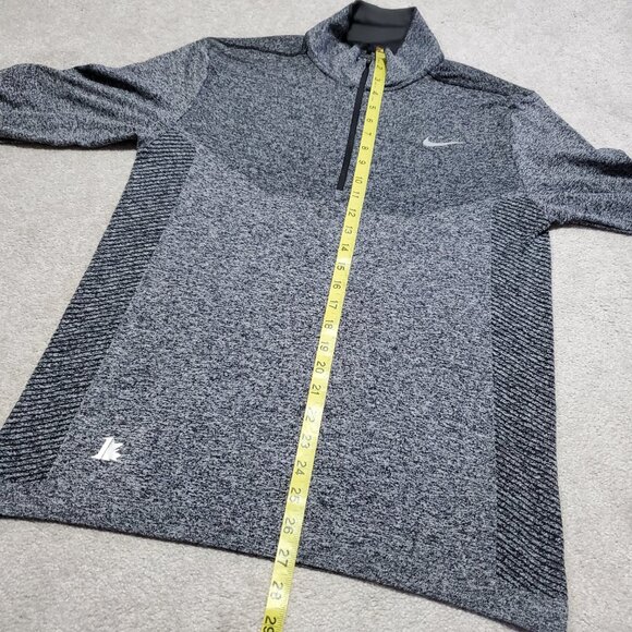 NIKE GOLF Dri-Fit Half Zip Top Shirt Long Sleeve Seamless Grey Blk Men's Medium - Picture 12 of 14